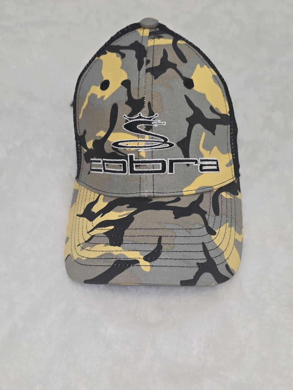 Cobra Golf Trucker Hat Mesh Back Snapback Adjustable Camo Yellow Grey Black